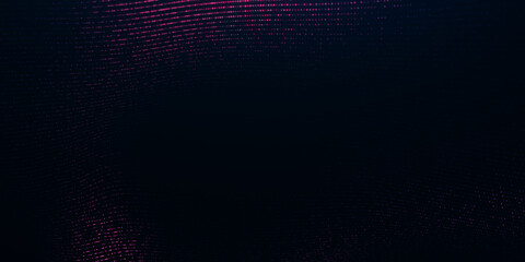 Abstract line technology stream background. Digital technology dynamic wave of dots. Network connection structure. 3D rendering.