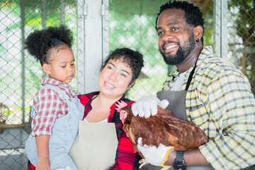 Portrait of happy family African  Village Couple with their Baby Girl. Happy African American child...