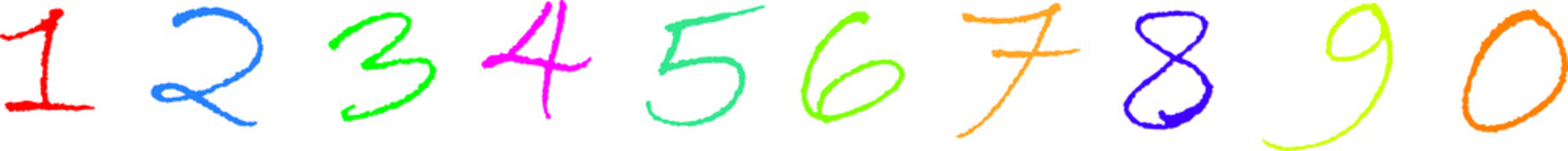 Vector cartoon kids figures. Set of color numbers
