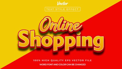 Editable Text Effect Online Shopping. with 3D design