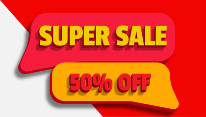 Editable Text Effect Super Sale. with 3D design