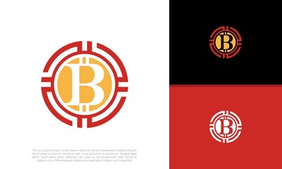 Cryptocurrency logo. Simple vector. Initial B Logo Design.
