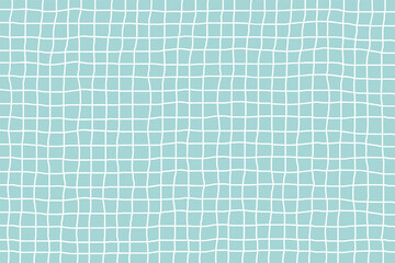 Hand drawn grid pattern background on a green background with pastel colors. Vector illustration	