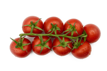 red tomatoes isolated top view