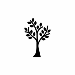 simple tree decor silhouette vector image illustration