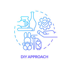 DIY approach blue gradient concept icon. Do it yourself hobby. Marketing strategy. Customer behavior trend abstract idea thin line illustration. Isolated outline drawing. Myriad Pro-Bold font used