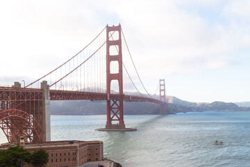Beautiful shot of the Golden Gate Bridge in San Francisco, USA