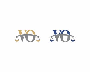 Letter VO Logo With Scale of Justice Logo Icon 001