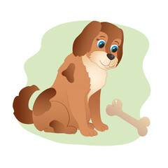 domestic animal in cartoon style. vector image.