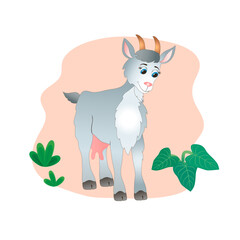 domestic animal in cartoon style. vector image.