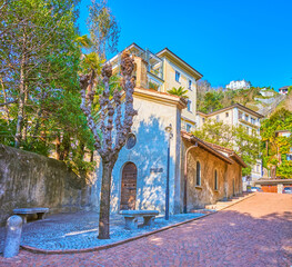 The small church Chiesa San Pietro in Castagnola-Cassarate district of Lugano, Switzerland
