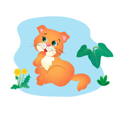 domestic animal in cartoon style. vector image.