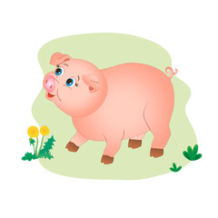 domestic animal in cartoon style. vector image.