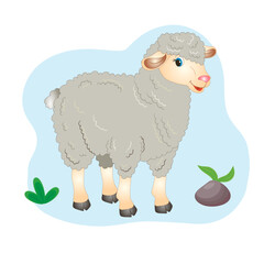 domestic animal in cartoon style. vector image.