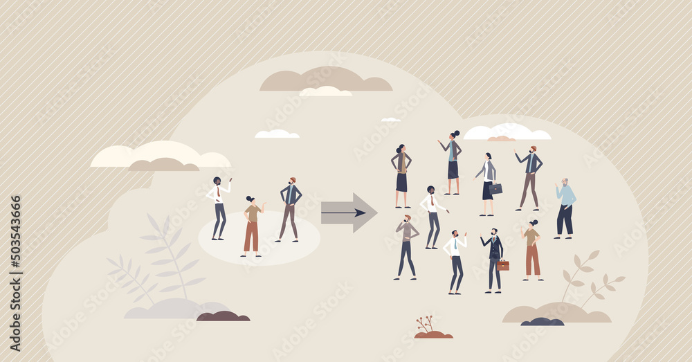 Aufkleber representative sample with statistical subset population tiny person concept. divided part of social