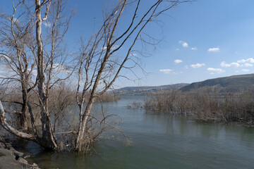 Galilee view with the city of Tiberias and the Sea of Galilee
