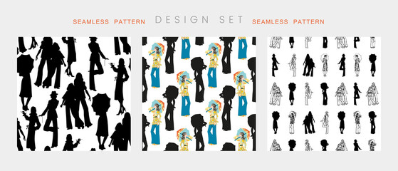 girls 70-s pattern design set