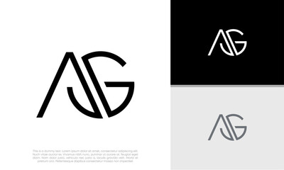 Initials AG logo design. Initial Letter Logo.