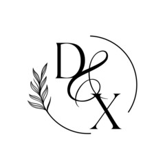 xd, dx, Elegant Wedding Monogram, Wedding Logo Design, Save The Date Logo