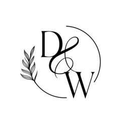 wd, dw, Elegant Wedding Monogram, Wedding Logo Design, Save The Date Logo