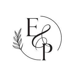pe, ep, Elegant Wedding Monogram, Wedding Logo Design, Save The Date Logo