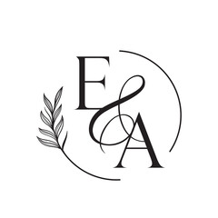 ae, ea, Elegant Wedding Monogram, Wedding Logo Design, Save The Date Logo