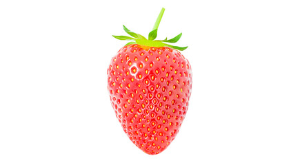 Strawberry, one berry close-up, isolated on white background with clipping path, element of packaging design. Full depth of field.