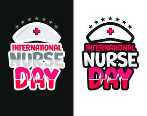 International Nurse Day Pink Coloring PNG T-shirt Design Template