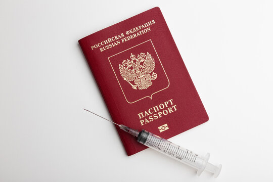 Syringe And A Russian Passport, Approval For Sputnik V At Crossing The Border