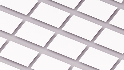 Business cards mockup corporate identity grid layout from top view.