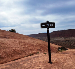 Trail sign in southwest USA