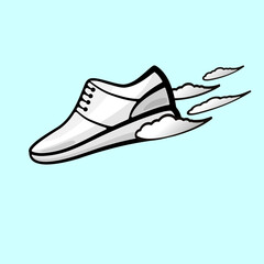 Vector illustration of sports shoes, sneakers with the effect of speed. Modern shoes. Equipment for the gym and outdoor activities