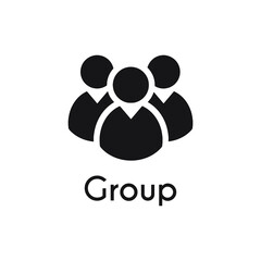 Fototapeta na wymiar simple black group people icon design