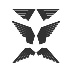 Vector set of logos of wings.