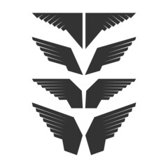 Vector set of logos of wings.
