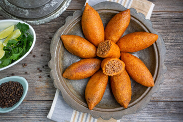 Kibbeh is a popular dish in Middle Eastern cuisine (Turkish name; icli kofte)