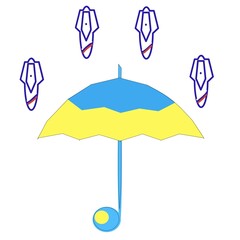 umbrella in colors of ukraine symbol illustration