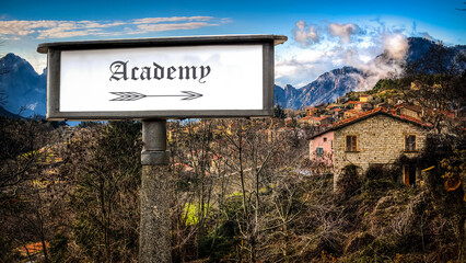 Fototapeta premium Street Sign to Academy