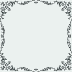 vector decorative framed style ornament and plants