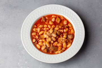 Turkish foods; dried bean, Beans with minced meat (kuru fasulye)