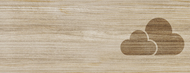 clouds icon isolated on special wood banner background