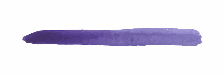 Purple watercolor brush stroke. Paint spot on a white background. Vector graphics