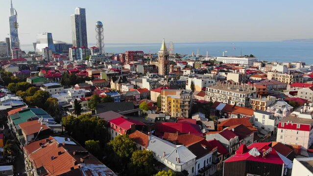 Aerial view of Batumi districts in Georgia.