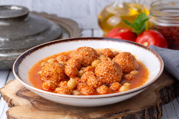 Traditional delicious Turkish foods; Bulgur soup (Turkish name; Anali Kizli, icli kofte)