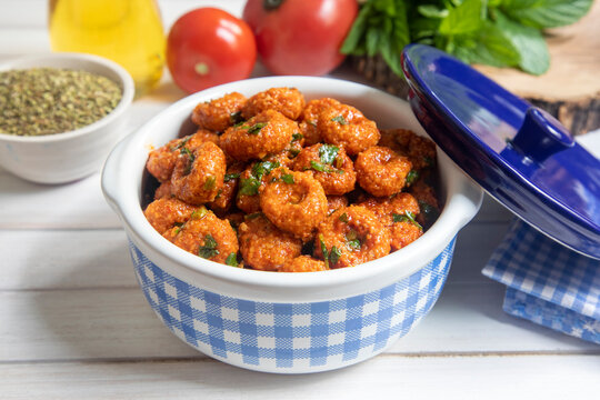 Traditional delicious Turkish food; bulgur garlic meatball (Turkish name; Sarimsakli bulgur kofte or Fellah koftesi)