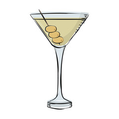 Isolated vodka cocktail vector illustration