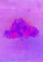 Drawn magenta clouds on a colored background
