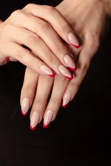 Keuken spatwand met foto nail manicure and beautiful lady's hand © Meann