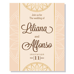 Isolated decorated wedding invitation vector illustration