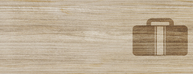 briefcase icon isolated on special wood banner background